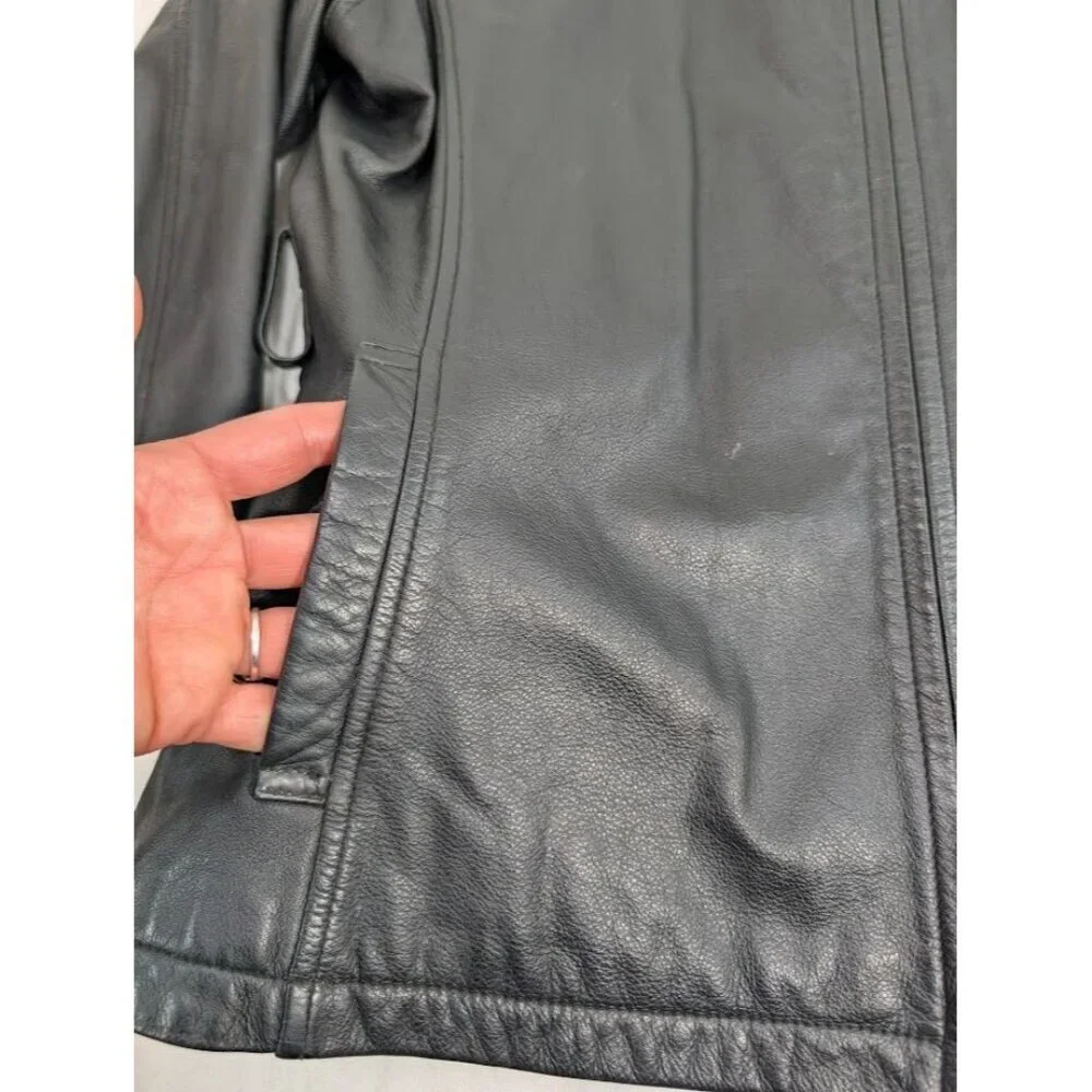 Wilsons Leather jacket women's size XL vintage 90s black moto - Picture 3 of 14